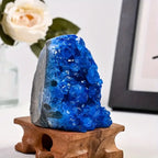 Man-Made Blue Geode Cluster Display