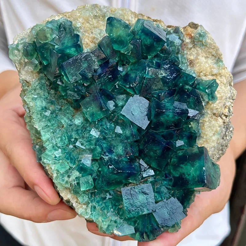 Dark Green Fluorite Raw Cluster - 1 kg Lot