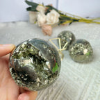 Natural Druzy Pyrite Spheres Raw Rough Pyrite Spheres for Home Decoration Crystal Decor
