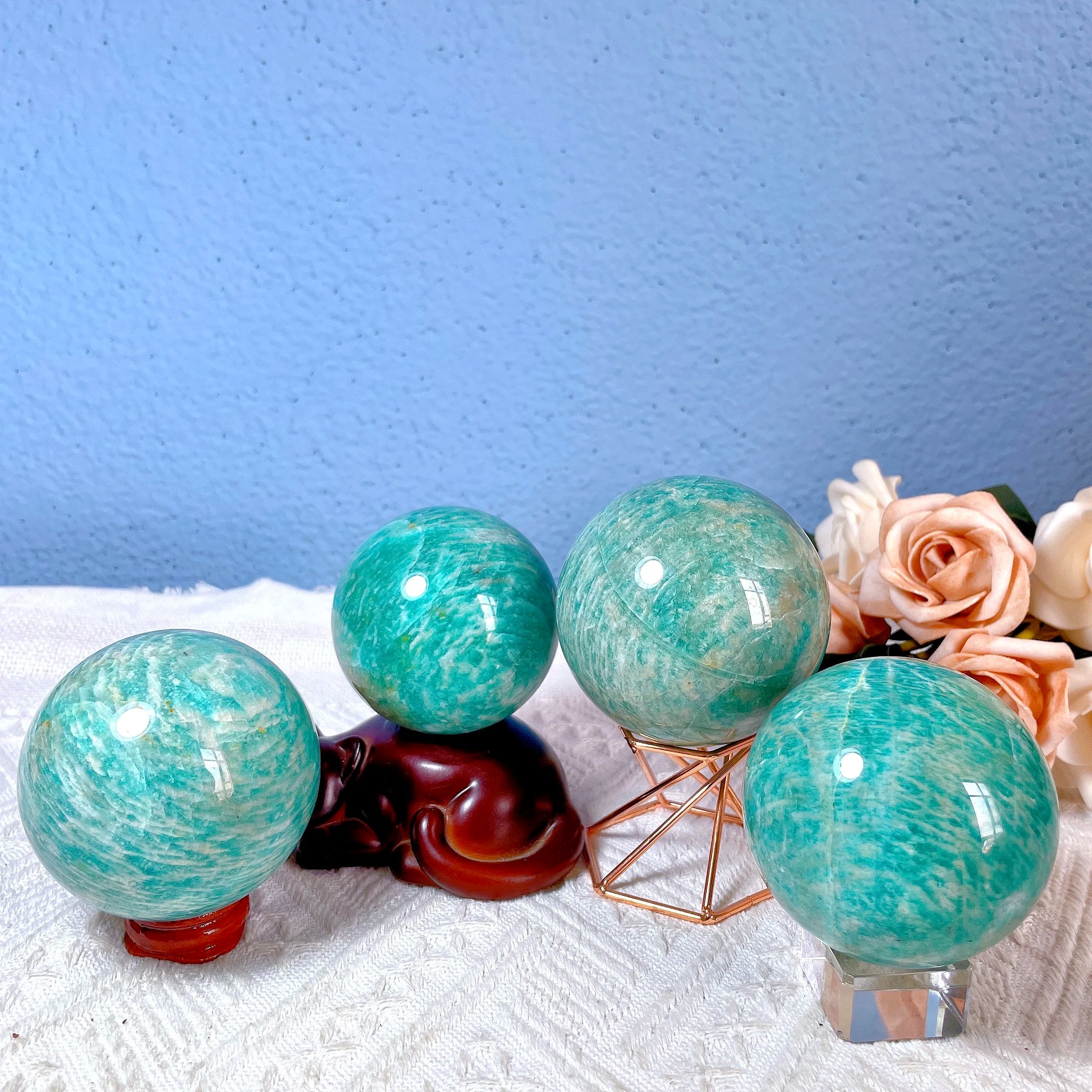 Natural Crystal Amazonite Sphere Ball for Decoration