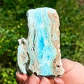 Natural sky blue hemimorphite slab for Crystal Decor