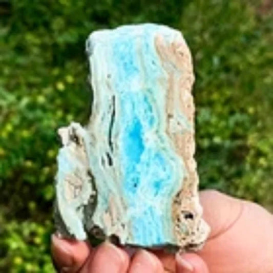 Natural sky blue hemimorphite slab for Crystal Decor