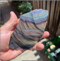 Natural Rainbow Obsidian Slab Slice Purple Green Obsidian Slab Slices Crystal for Decoration
