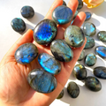 Natural Strong Flash Crystal Tumbled Labradorite Palm Stone for - Standard