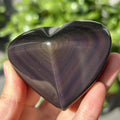 Polished Crystal Heart Natural Rainbow Obsidian Heart for Home Decor