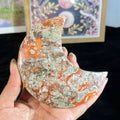 Polished Crystal Moon Ornaments Natural Money Agate Moon for Home Decor
