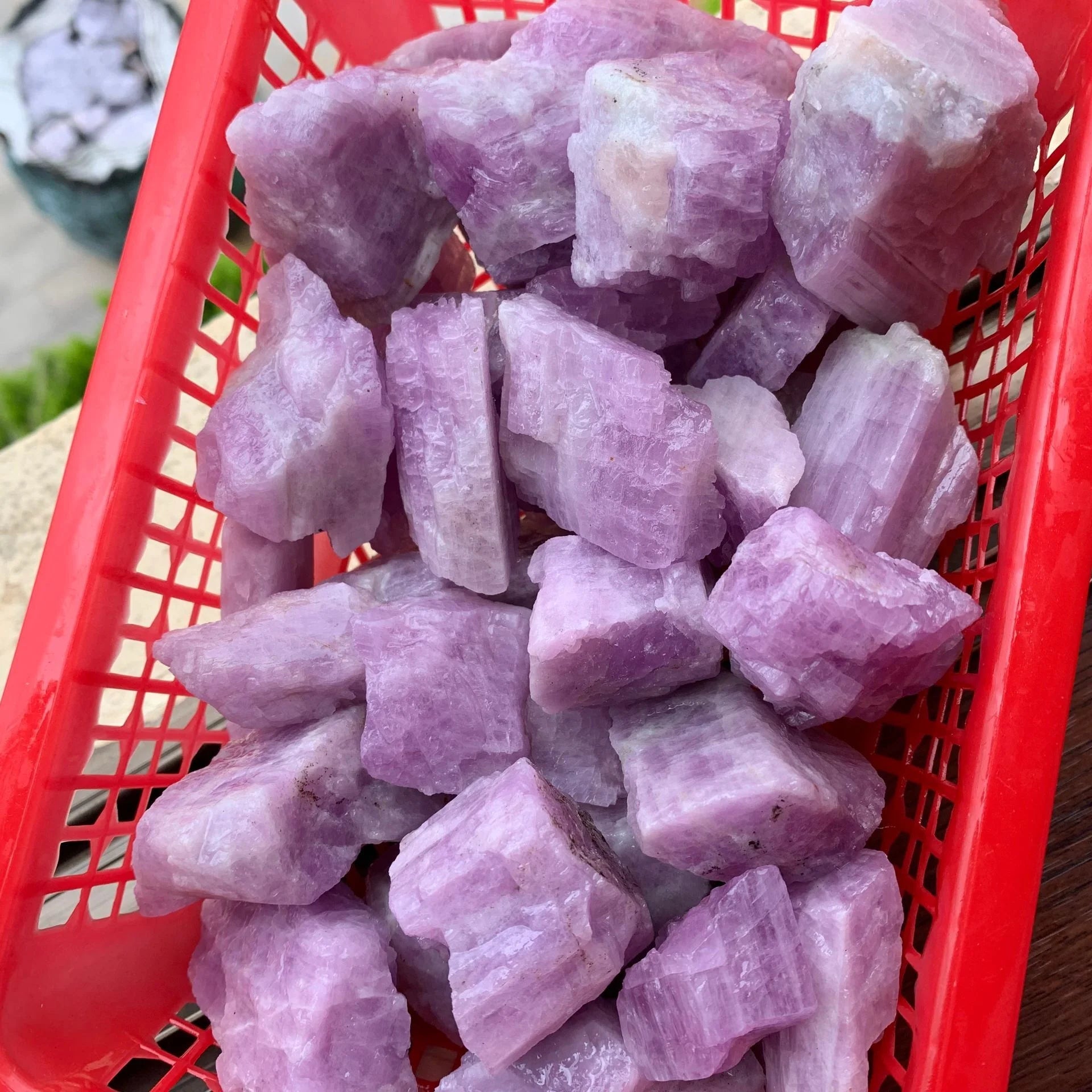 UV Reactive Purple Kunzite Raw Mineral Chunk Color Changing Crystal Specimen