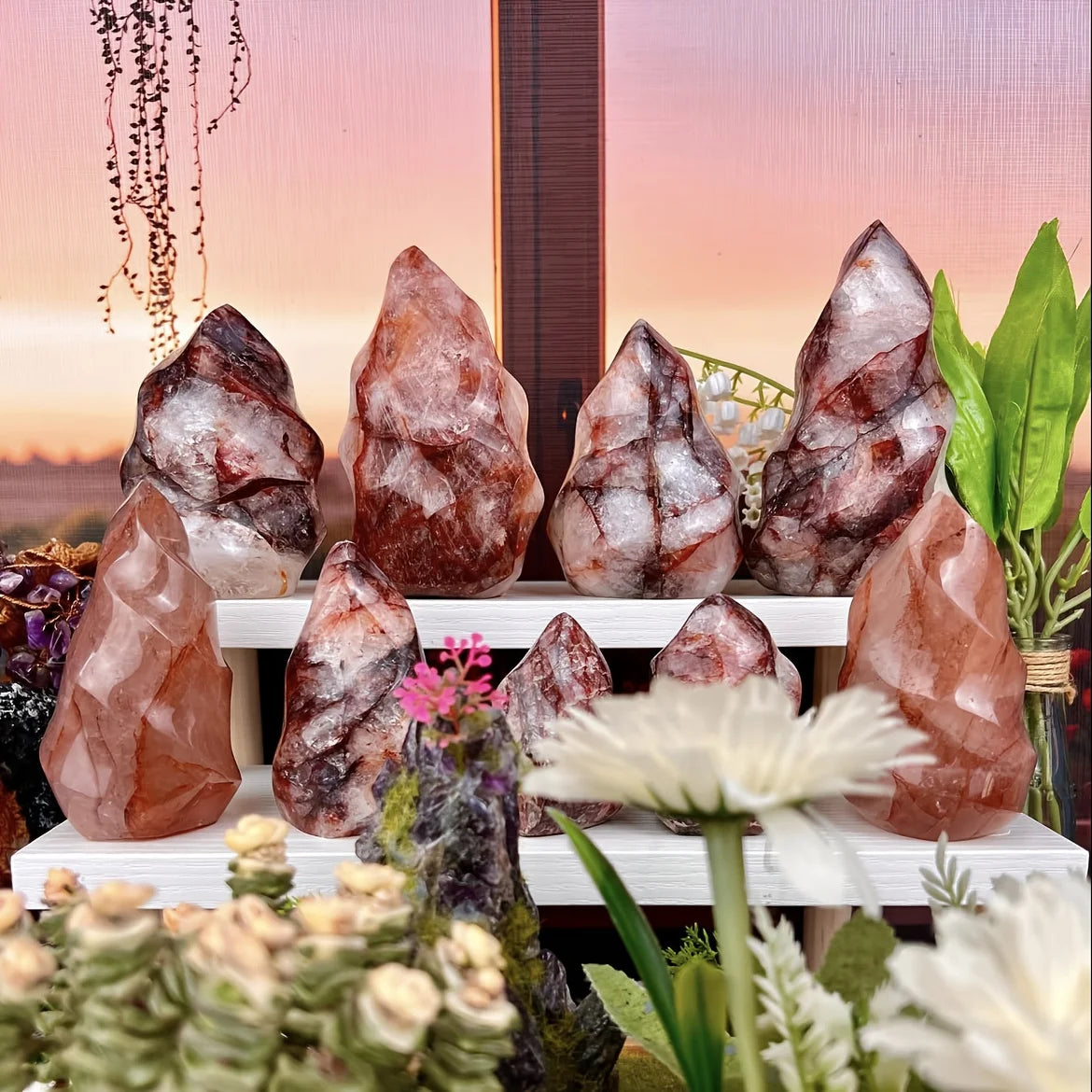 Hot Natural Fire Quartz Flame Polished Crystal Crafts Gemstone for Home Decoration