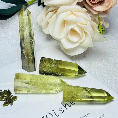 Crystals Citrine Quartz Rainbow Points for Treasure Crystal Decor