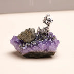 Natural Amethyst Crystal Miner Carving Stone Crafts - Standard