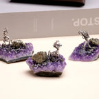 Natural Amethyst Crystal Miner Carving Stone Crafts