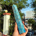 Natural Blue Apatite Crystal Tower Stone Obelisk Mineral Specimen Home Decor Ornament