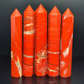 Red Jasper Crystal Tower Natural Mineral Obelisk Home Decor for Living Room Office Desk Decoration