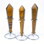 Hot Yellow Blue Tiger Eye Wand Crystal Scepter Dual Color Stone Balance Protection Obelisk
