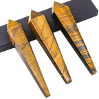 Hot Yellow Blue Tiger Eye Wand Crystal Scepter Dual Color Stone Balance Protection Obelisk