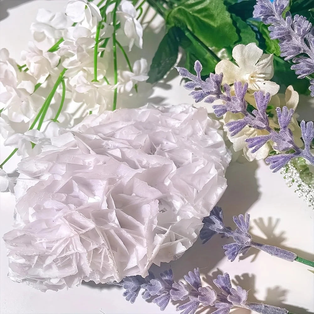 Hot-selling Natural Crystal Carved StonesWhite Rose Calcite Mineral Specimens Crystal Gemstones Flat Decorations