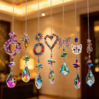 Natural Crystal Round Eco-Friendly Sun Catchers Moon and Amethyst Suncatchers