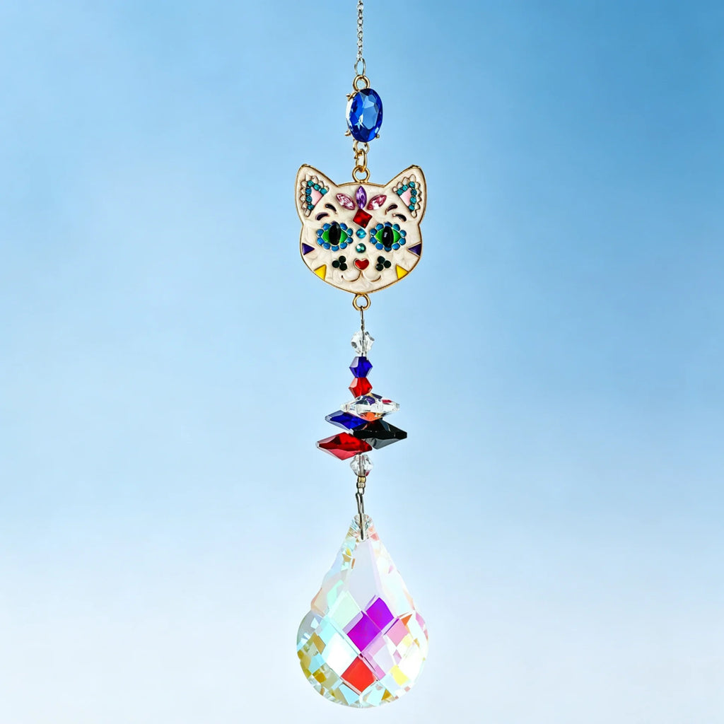 Natural Crystal Round Eco-Friendly Sun Catchers Moon and Amethyst Suncatchers
