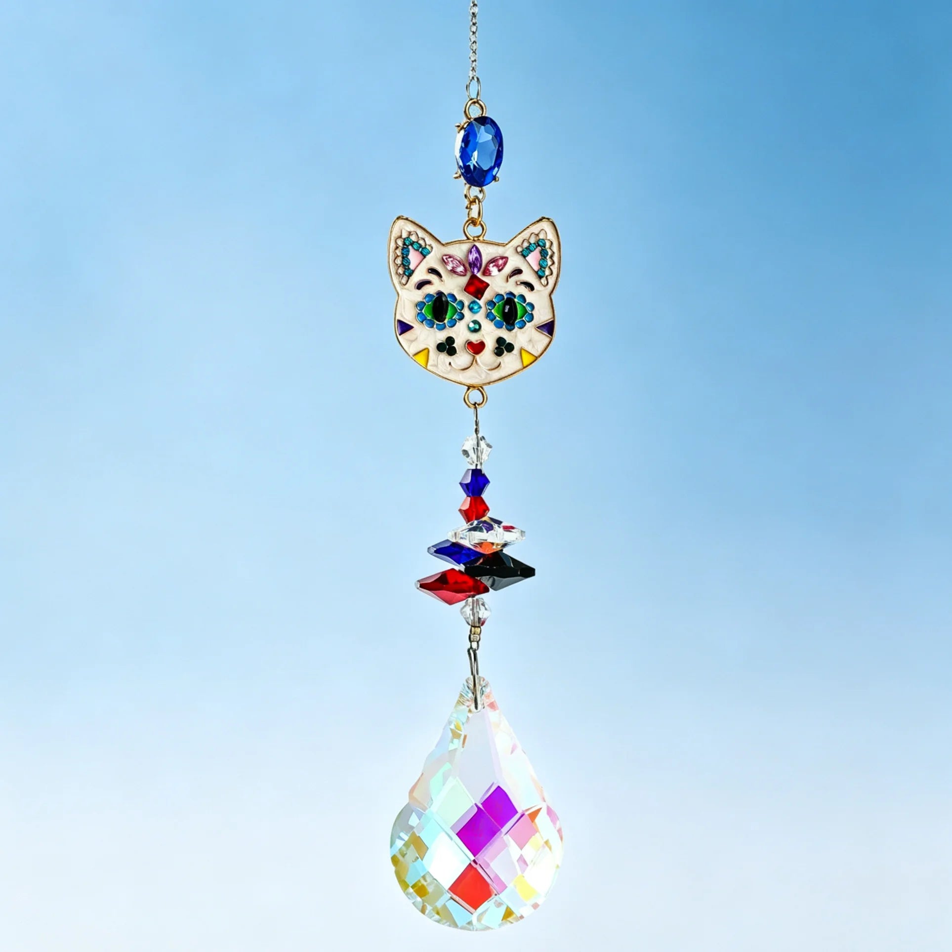 Natural Crystal Round Eco-Friendly Sun Catchers Moon and Amethyst Suncatchers