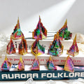 Layered Structure Rainbow Crystal Bismuth Ore Mineral Specimen for Desk Ornament Gifts