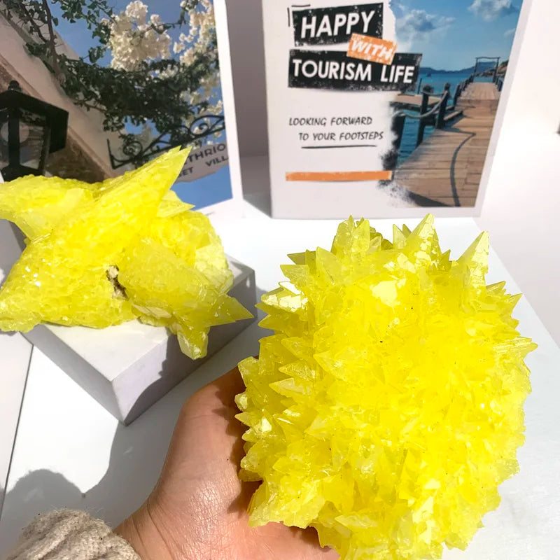 Lemon Yellow Sulfur Crystal Cluster - 1 kg Lot