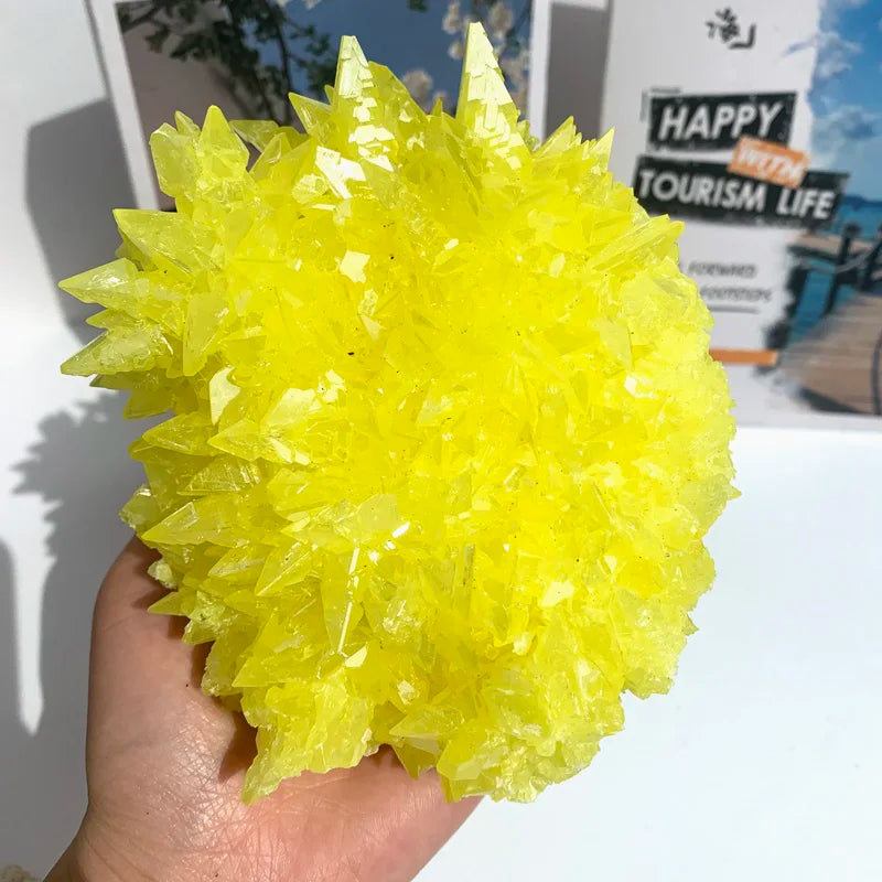 Lemon Yellow Sulfur Crystal Cluster - 1 kg Lot