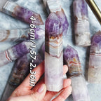 Natural Amethyst Agate Crystal Tower Obelisk Stone Home Decor