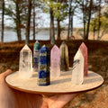 Natural Amethyst clear Point Quartz Crystal Points Gemstones Set Box - Standard