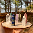 Natural Amethyst clear Point Quartz Crystal Points Gemstones Set Box - Standard