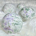 Natural Auspicious Jade Sphere Crystal Decor Home Office Good Pattern purple Color Ball Gift