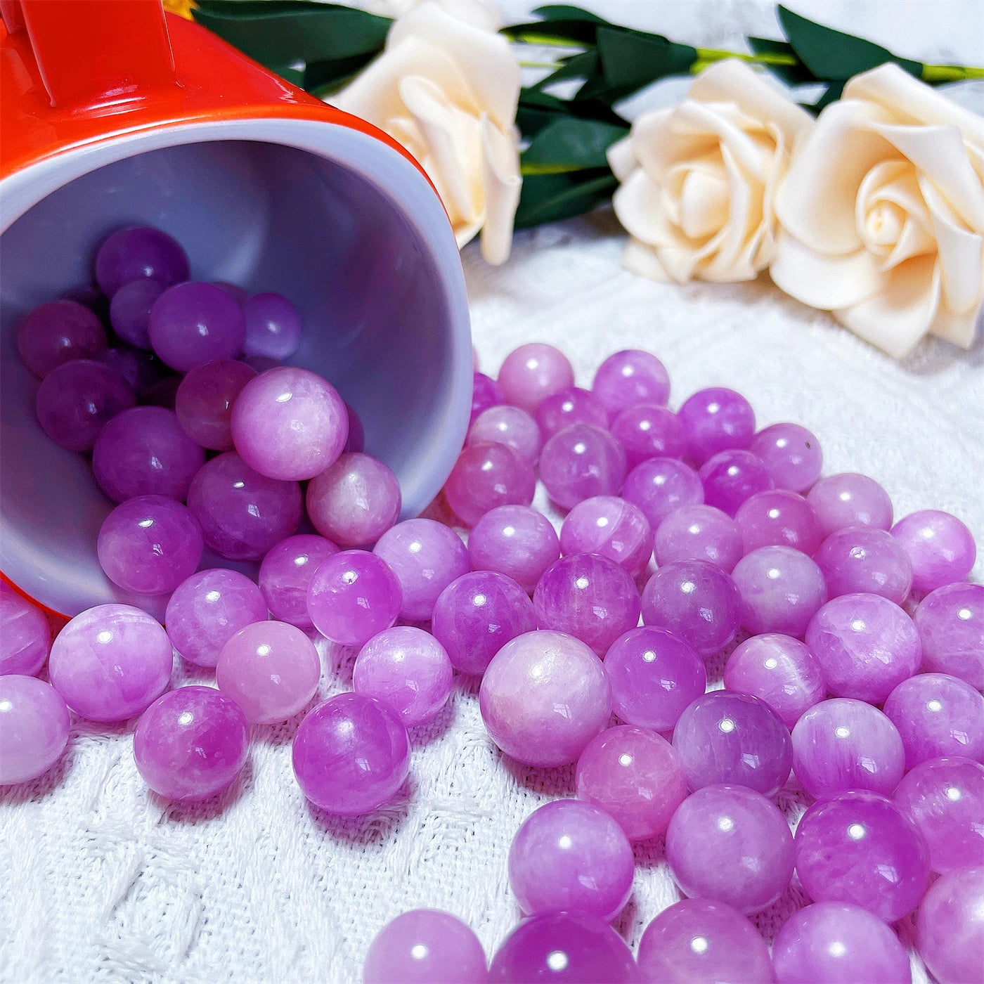 Natural Ball Crystals Gemstone Purple Kunzite Mini Sphere for Home Decor Crystal Decor