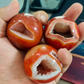 Natural Banded Red Carnelian Agate Sphere Polished Crystal Stone Decor Ball Red Sardonyx Sphere