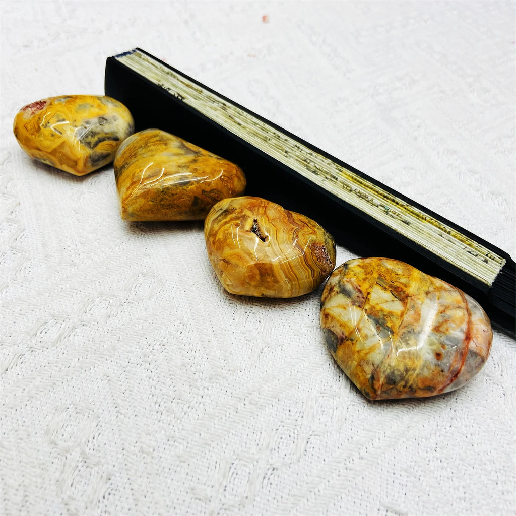 Natural Beautiful Crystal Stone Crazy Lace Agate Hearts for Gifts