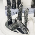 Natural Black Crazy Lace Agate Tower Ornament Crystal Stone Decoration