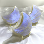 Natural Blue Flashy Moonstone Carving Polished Crystal Crafts Carving Blue Moonlight Moon Decor or