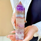 Natural Crystal Amethyst Agate Tower Quartz Obelisk Stone Unique for Teacher's Day - Standard