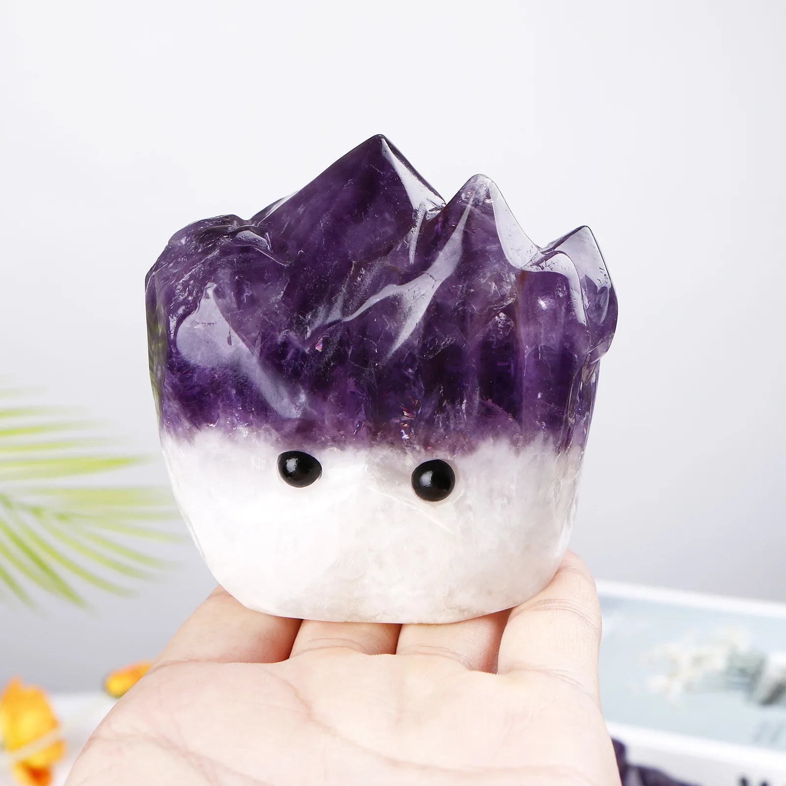 Natural Crystal Amethyst Cluster Hedgehog