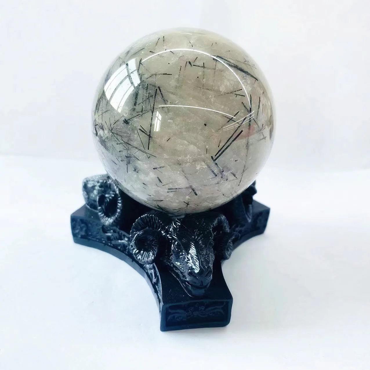 Natural Crystal Ball Art Decoration Black Tourmaline Sphere Crystal for Gifts