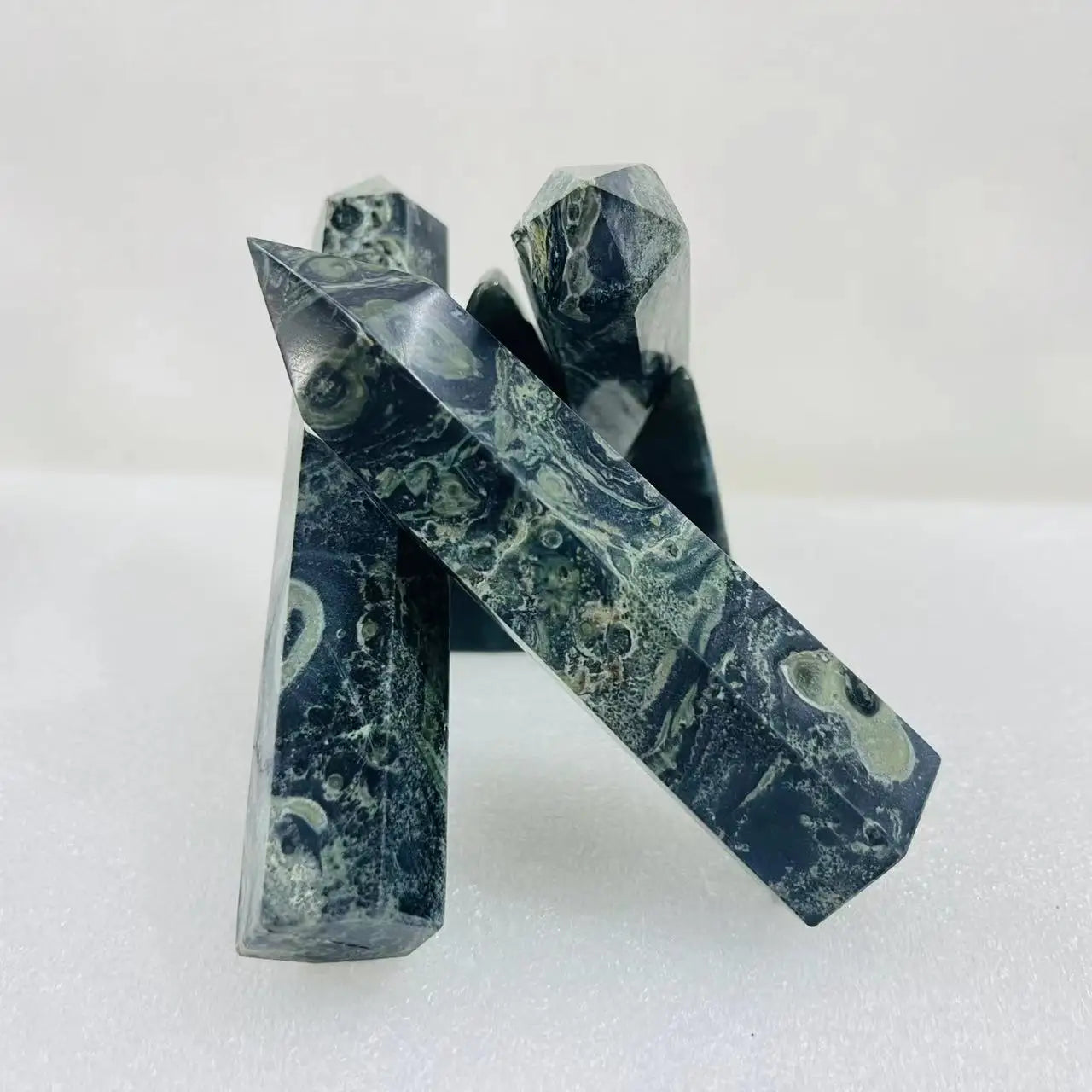 Natural Crystal Healings Tower Kambaba Jasper Point Tower for Home Decor