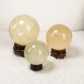 Natural Crystals Ball Yellow Honey Calcite Sphere for Home Decor