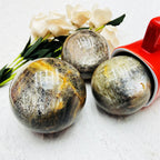 Natural Flashy Black Moonstone Ball Crystal Sphere for Home Decor Gift