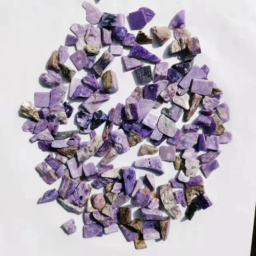 Natural Gemstone Charoite Tumbled Chips Purple Crystal Gravel for DIY Craft Decor