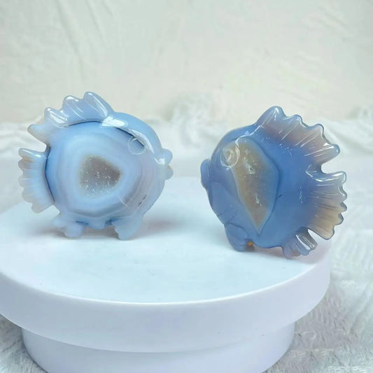 Natural Crystal Crafts Home Decor Carving Agate Crystal Geode Fish