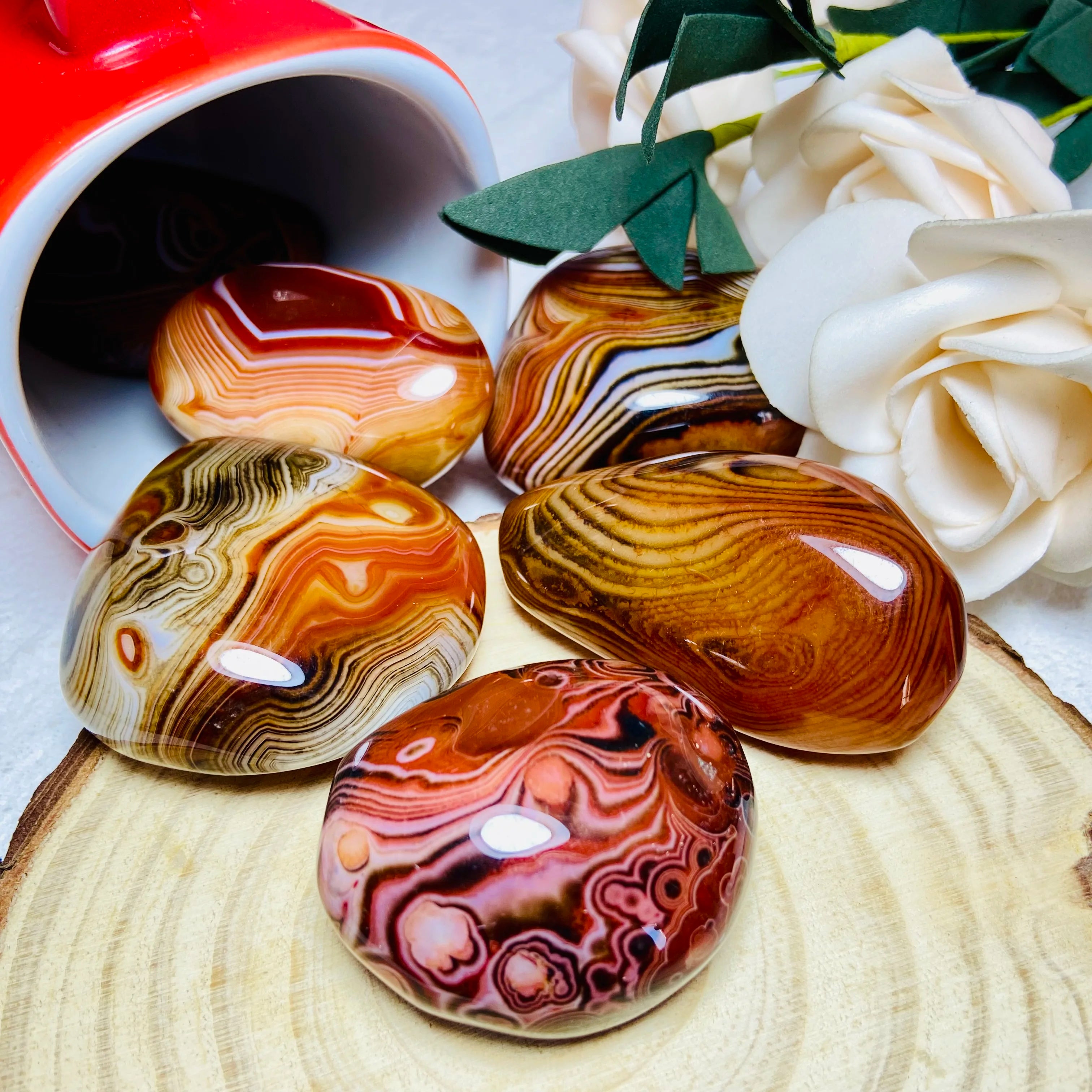 Natural Crystals Palm Gemstone Sardonyx Agate Palm of Loose Gemstone Crystal Decor