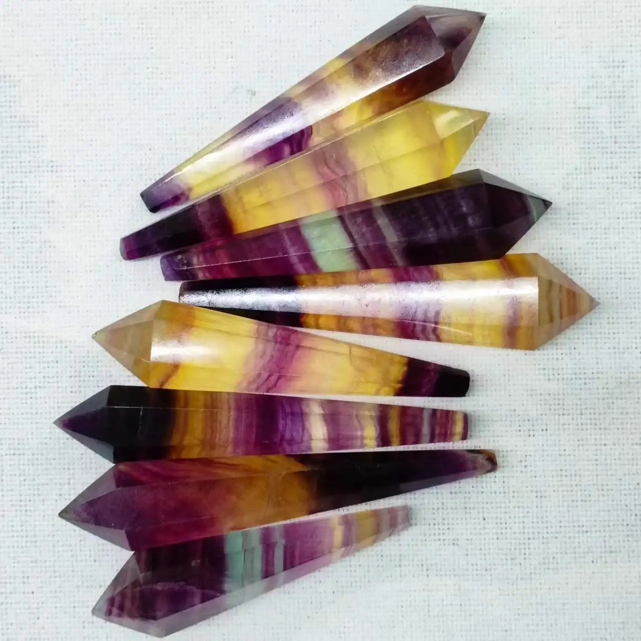 Natural Fluorite Double Terminated Points Crystal Dt Towers