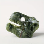 Natural Yooperlite Xiuyan Jade Stone Dinosaur Dragon Head Carving Crystal Polished Decoration