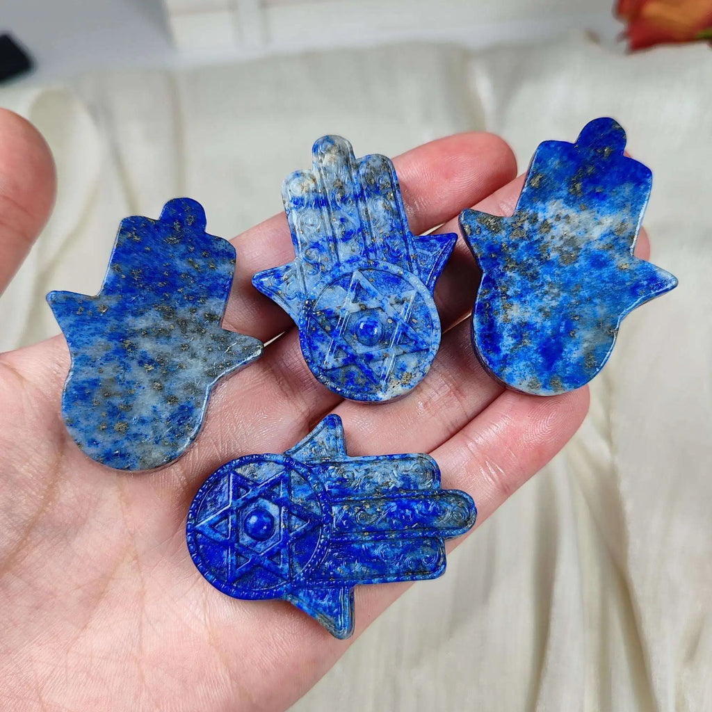 Lapis Lazuli Hamsa Hand Figurine