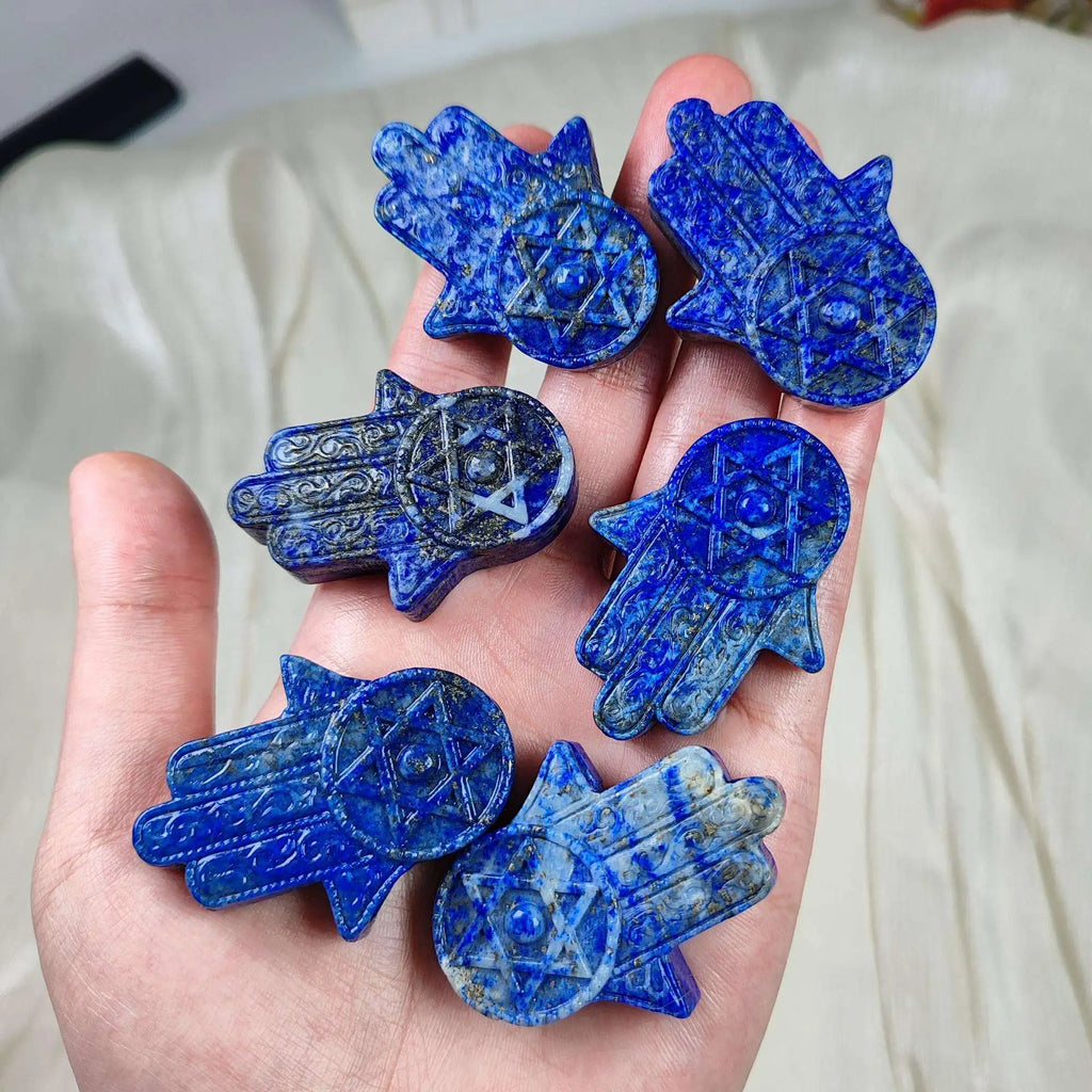 Lapis Lazuli Hamsa Hand Figurine