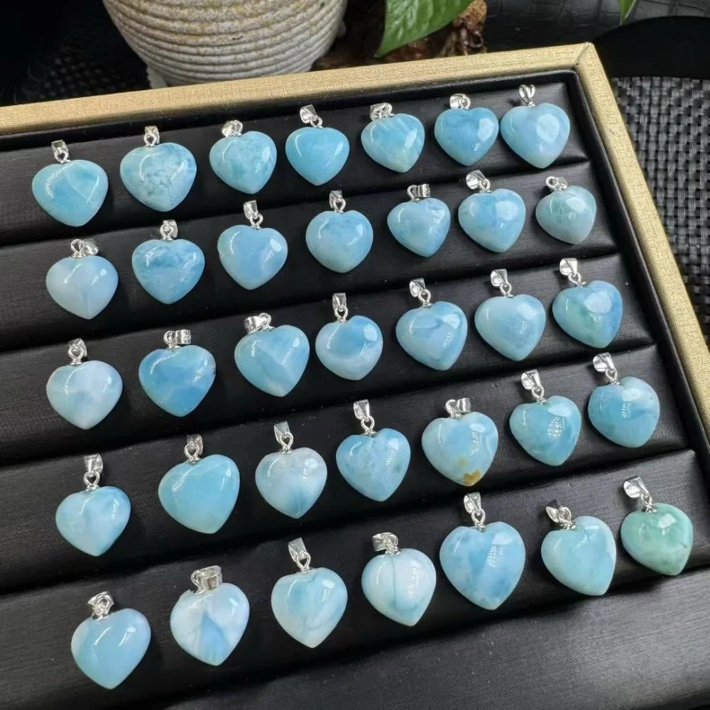 Larimar Heart Pendant - 1 piece