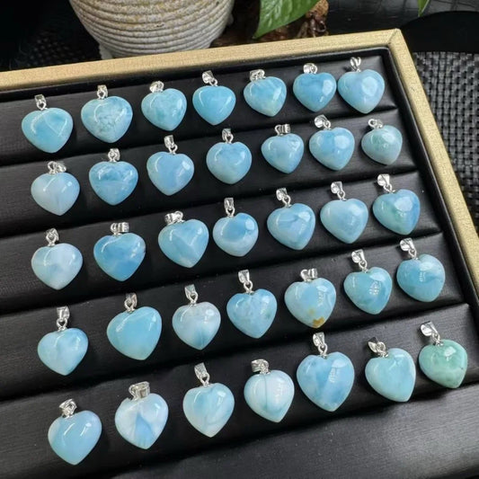 Larimar Heart Pendant - 1 piece